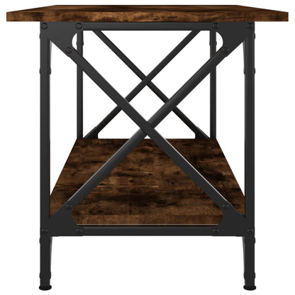 Tavolino Rovere Fumo 80x45x45 cm in Legno Multistrato e Ferro