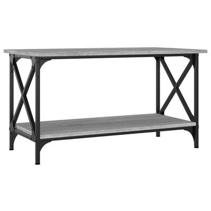Tavolino Grigio Sonoma 80x45x45cm in Legno Multistrato e Ferro