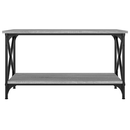 Tavolino Grigio Sonoma 80x45x45cm in Legno Multistrato e Ferro