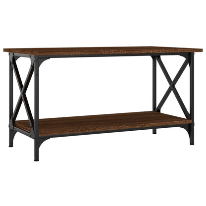 Tavolino Rovere Marrone 80x45x45 cm Legno Multistrato e Ferro