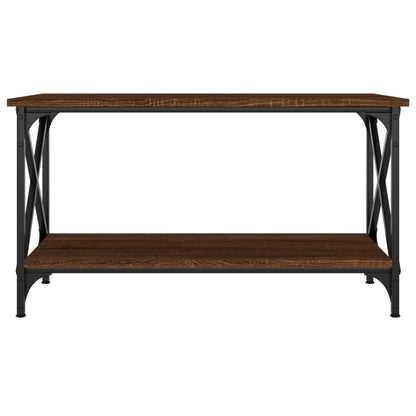 Tavolino Rovere Marrone 80x45x45 cm Legno Multistrato e Ferro