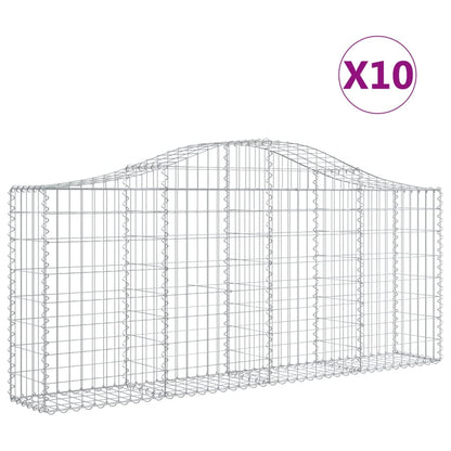 Cesti Gabbioni ad Arco 10 pz 200x30x80/100 cm Ferro Zincato