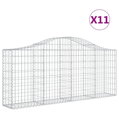 Cesti Gabbioni ad Arco 11 pz 200x30x80/100 cm Ferro Zincato