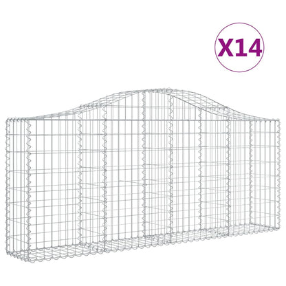 Cesti Gabbioni ad Arco 14 pz 200x30x80/100 cm Ferro Zincato