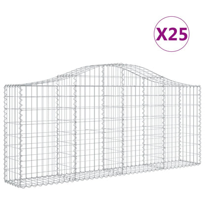 Cesti Gabbioni ad Arco 25 pz 200x30x80/100 cm Ferro Zincato
