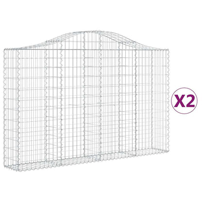 Cesti Gabbioni ad Arco 2 pz 200x30x120/140 cm Ferro Zincato