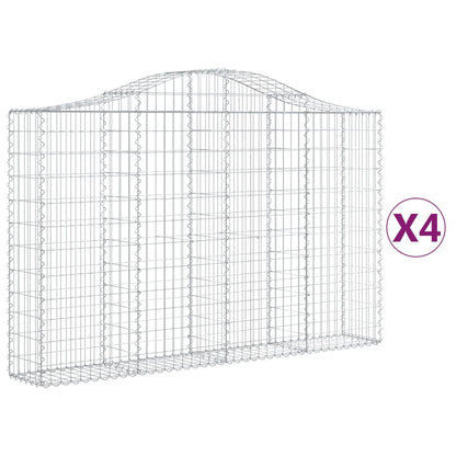 Cesti Gabbioni ad Arco 4 pz 200x30x120/140 cm Ferro Zincato
