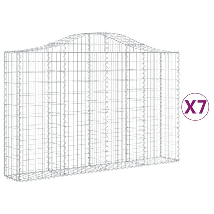 Cesti Gabbioni ad Arco 7 pz 200x30x120/140 cm Ferro Zincato