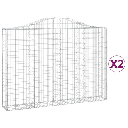 Cesti Gabbioni ad Arco 2 pz 200x30x140/160 cm Ferro Zincato