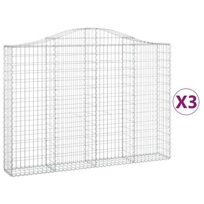 Cesti Gabbioni ad Arco 3 pz 200x30x140/160 cm Ferro Zincato
