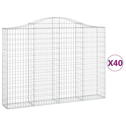 Cesti Gabbioni ad Arco 40 pz 200x30x140/160 cm Ferro Zincato