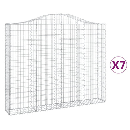 Cesti Gabbioni ad Arco 7 pz 200x30x160/180 cm Ferro Zincato