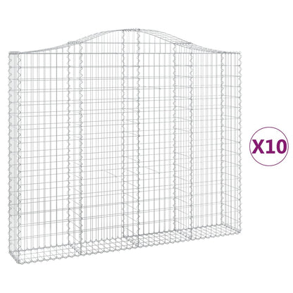 Cesti Gabbioni ad Arco 10 pz 200x30x160/180 cm Ferro Zincato