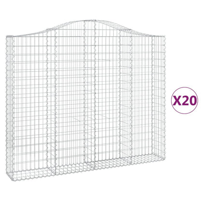 Cesti Gabbioni ad Arco 20 pz 200x30x160/180 cm Ferro Zincato