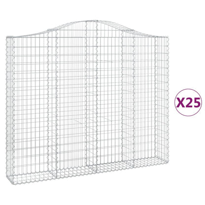 Cesti Gabbioni ad Arco 25 pz 200x30x160/180 cm Ferro Zincato