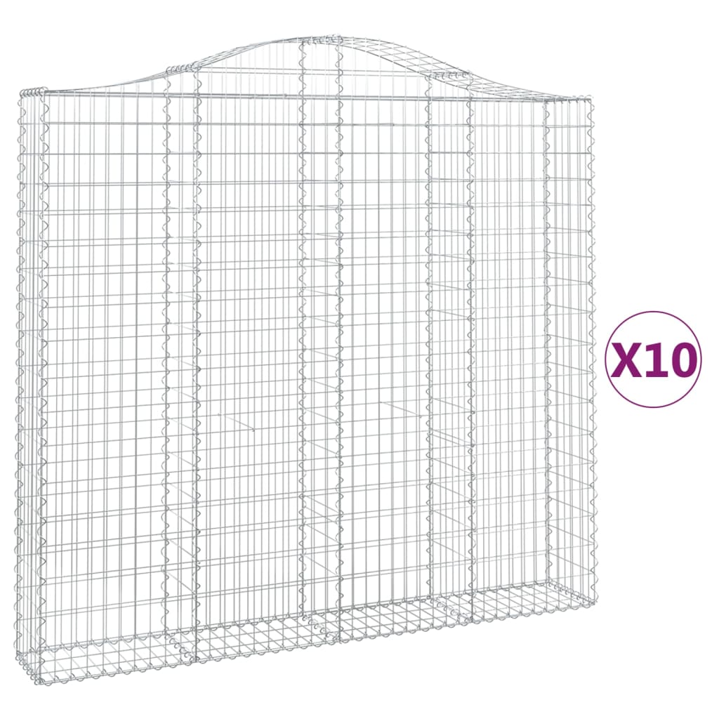 Cesti Gabbioni ad Arco 10 pz 200x30x180/200 cm Ferro Zincato