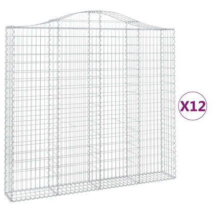 Cesti Gabbioni ad Arco 12 pz 200x30x180/200 cm Ferro Zincato