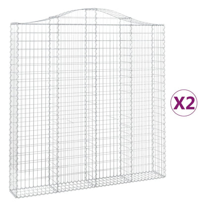 Cesti Gabbioni ad Arco 2 pz 200x30x200/220 cm Ferro Zincato