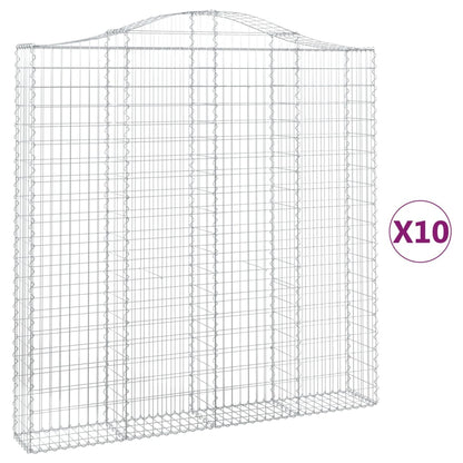 Cesti Gabbioni ad Arco 10 pz 200x30x200/220 cm Ferro Zincato