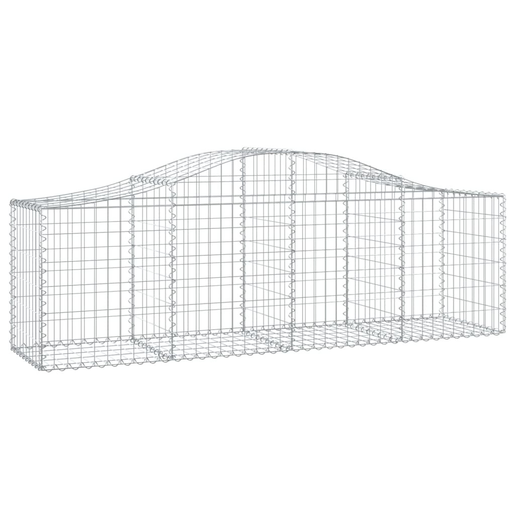 Cesti Gabbioni ad Arco 3 pz 200x50x60/80 cm Ferro Zincato