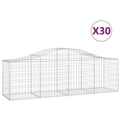 Cesti Gabbioni ad Arco 30 pz 200x50x60/80 cm Ferro Zincato