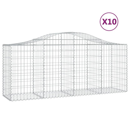 Cesti Gabbioni ad Arco 10 pz 200x50x80/100 cm Ferro Zincato