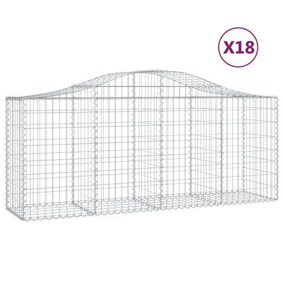Cesti Gabbioni ad Arco 18 pz 200x50x80/100 cm Ferro Zincato