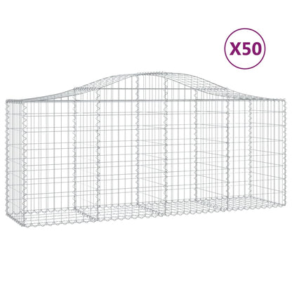 Cesti Gabbioni ad Arco 50 pz 200x50x80/100 cm Ferro Zincato