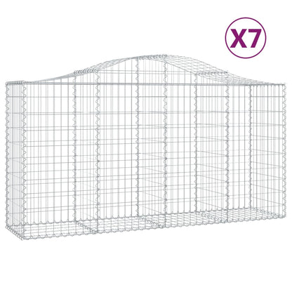 Cesti Gabbioni ad Arco 7 pz 200x50x100/120 cm Ferro Zincato