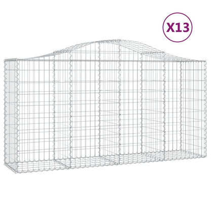 Cesti Gabbioni ad Arco 13 pz 200x50x100/120 cm Ferro Zincato
