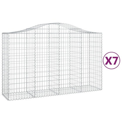 Cesti Gabbioni ad Arco 7 pz 200x50x120/140 cm Ferro Zincato