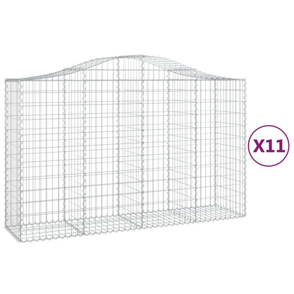 Cesti Gabbioni ad Arco 11 pz 200x50x120/140 cm Ferro Zincato
