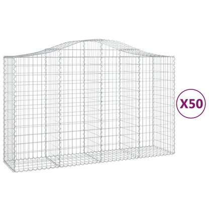 Cesti Gabbioni ad Arco 50 pz 200x50x120/140 cm Ferro Zincato
