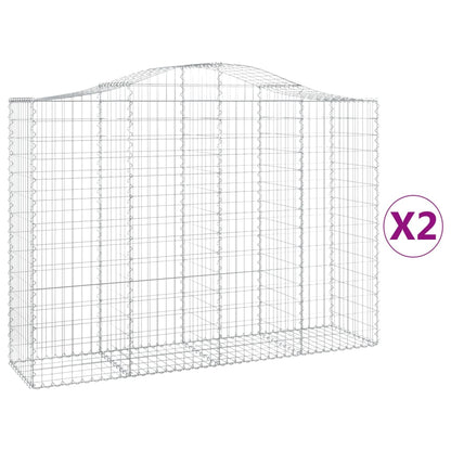 Cesti Gabbioni ad Arco 2 pz 200x50x140/160 cm Ferro Zincato
