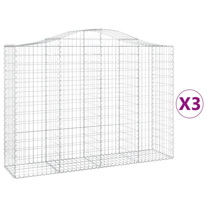 Cesti Gabbioni ad Arco 3 pz 200x50x140/160 cm Ferro Zincato