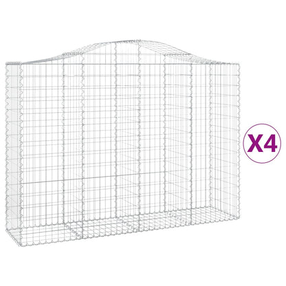 Cesti Gabbioni ad Arco 4 pz 200x50x140/160 cm Ferro Zincato