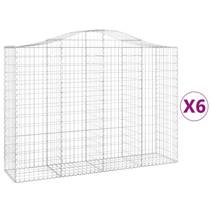 Cesti Gabbioni ad Arco 6 pz 200x50x140/160 cm Ferro Zincato