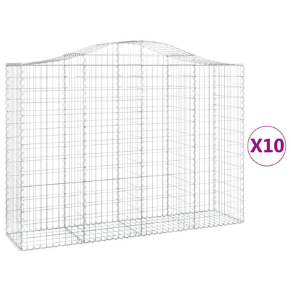 Cesti Gabbioni ad Arco 10 pz 200x50x140/160 cm Ferro Zincato