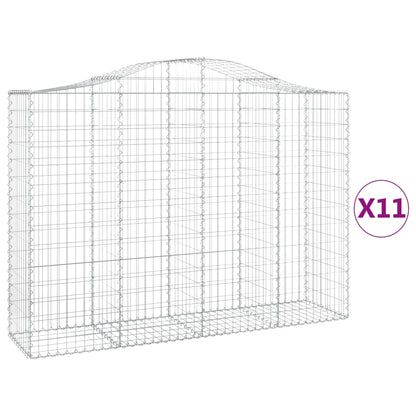 Cesti Gabbioni ad Arco 11 pz 200x50x140/160 cm Ferro Zincato