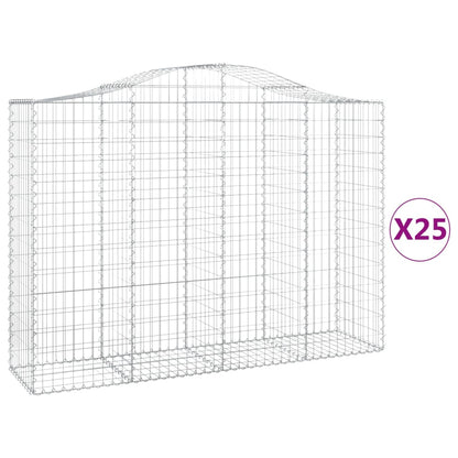 Cesti Gabbioni ad Arco 25 pz 200x50x140/160 cm Ferro Zincato