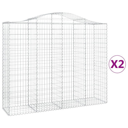 Cesti Gabbioni ad Arco 2 pz 200x50x160/180 cm Ferro Zincato
