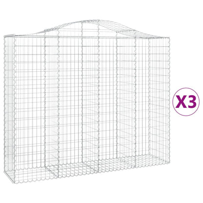 Cesti Gabbioni ad Arco 3 pz 200x50x160/180 cm Ferro Zincato