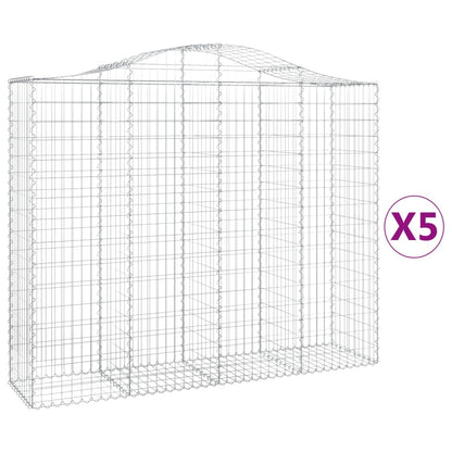 Cesti Gabbioni ad Arco 5 pz 200x50x160/180 cm Ferro Zincato