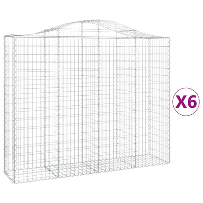 Cesti Gabbioni ad Arco 6 pz 200x50x160/180 cm Ferro Zincato