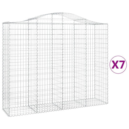 Cesti Gabbioni ad Arco 7 pz 200x50x160/180 cm Ferro Zincato
