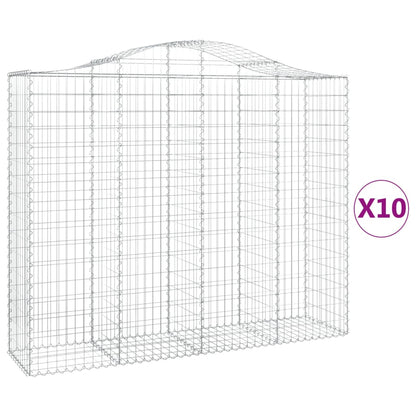 Cesti Gabbioni ad Arco 10 pz 200x50x160/180 cm Ferro Zincato