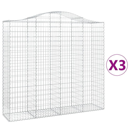Cesti Gabbioni ad Arco 3 pz 200x50x180/200 cm Ferro Zincato
