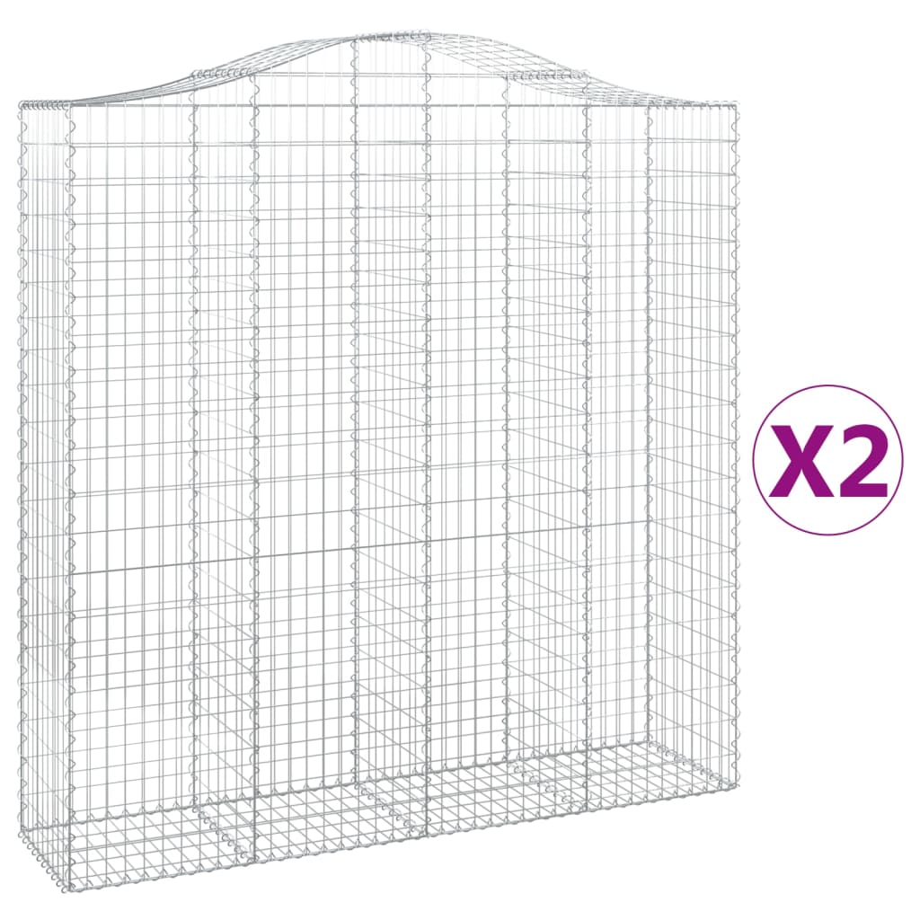 Cesti Gabbioni ad Arco 2 pz 200x50x200/220 cm Ferro Zincato