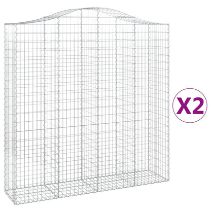 Cesti Gabbioni ad Arco 2 pz 200x50x200/220 cm Ferro Zincato