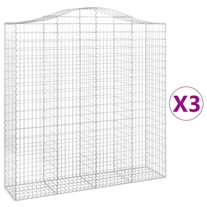 Cesti Gabbioni ad Arco 3 pz 200x50x200/220 cm Ferro Zincato